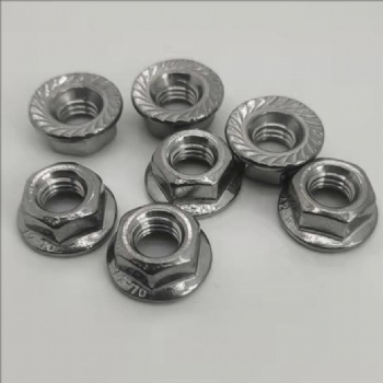 Hexagon nuts with flange.